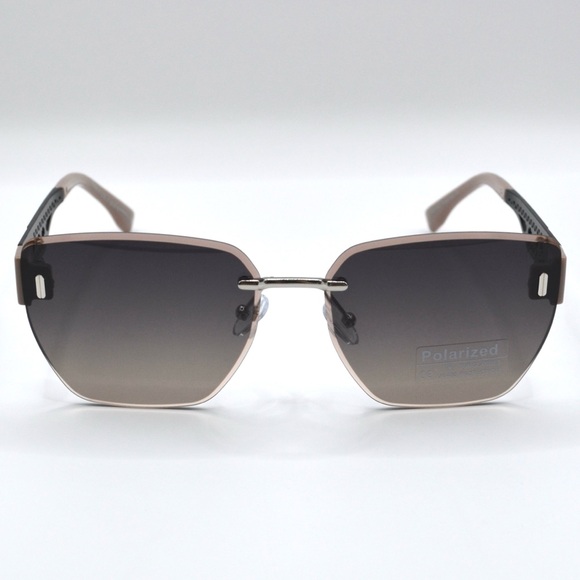 Celine Women Rimless Sunglasses | Tan/Silver/Black | New | No Box | No Tags - Picture 15 of 16
